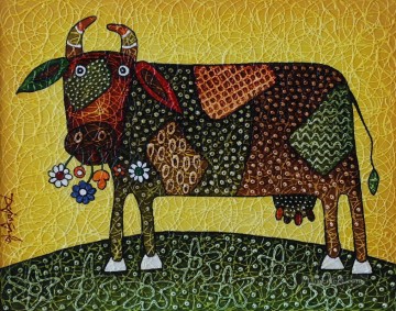 vache gesso avec texture Peinture à l'huile